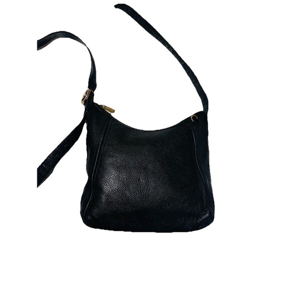 Michael Kors Black Pebbled Leather Hobo Shoulder Bag Crossbody Gold Hard emblem - Picture 3 of 7